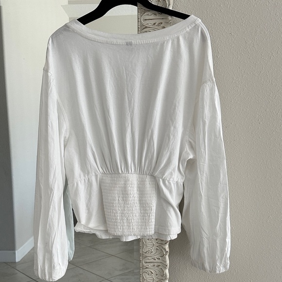 Anthropologie White Long Sleeve Top - Picture 4 of 4
